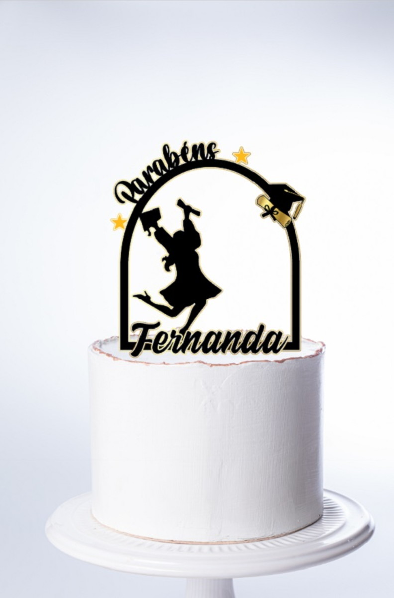 Arquivo de Corte Topo de Bolo Formatura Mulher Csv631