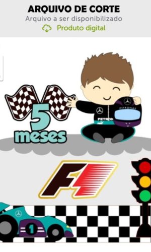 Arquivo de Corte Topo de Bolo Formula 1 Bebê