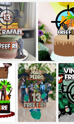 ARQUIVO DE CORTE TOPO DE BOLO - FREE FIRE