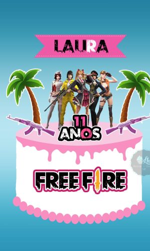 Arquivo de corte Topo de bolo Free fire Menina #1 PDF/JPG