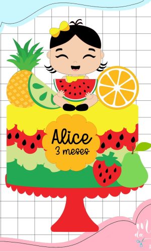Arquivo de Corte: Topo de Bolo Frutinhas e Magali Baby 009
