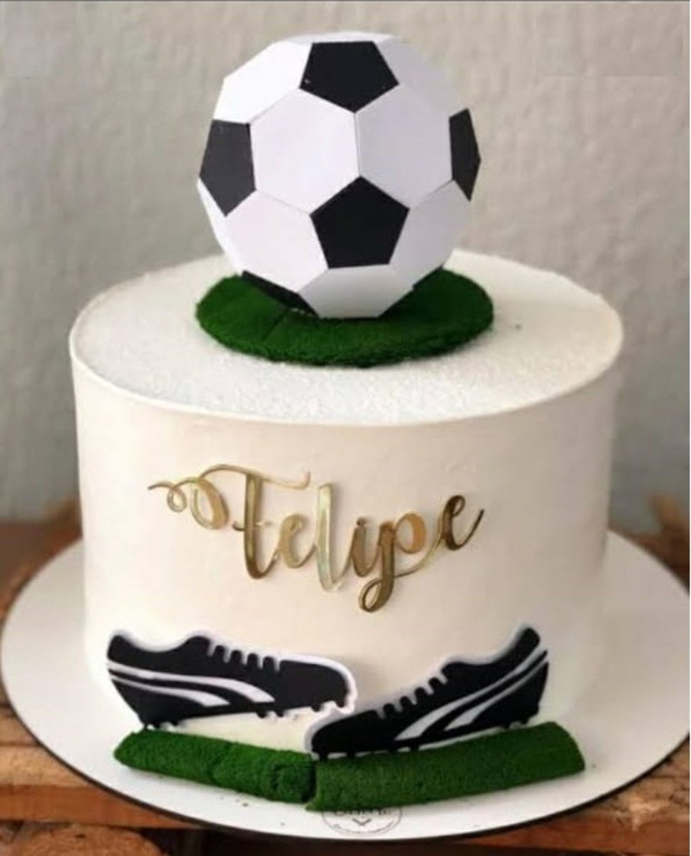 Arquivo de Corte Topo de Bolo Futebol Bola 3D - Studio/PDF