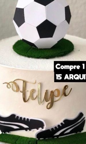 Arquivo de Corte- Topo de Bolo Futebol Bolo3d