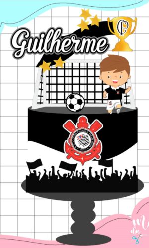 Arquivo de Corte Topo de Bolo Futebol Corínthíans Menino 004