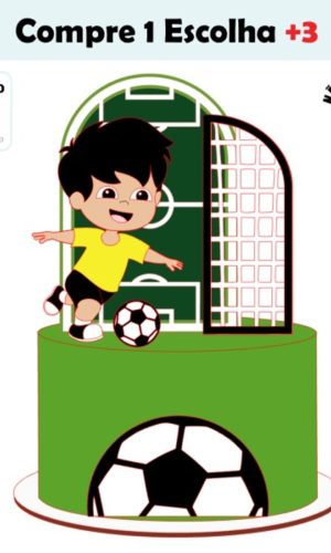 Arquivo de Corte Topo de Bolo Futebol Menino