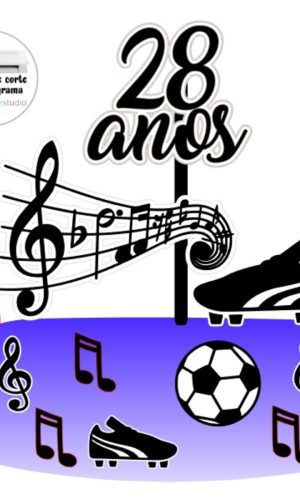 Arquivo de corte topo de bolo futebol - música