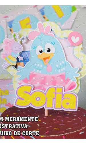 ARQUIVO DE CORTE TOPO DE BOLO GALINHA PINTADINHA CANDY #2