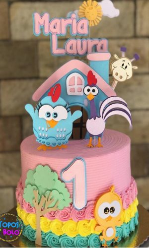 Arquivo de Corte Topo de Bolo Galinha Pintadinha Cute