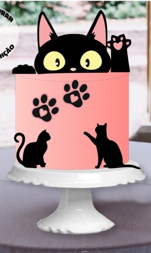 Arquivo de corte topo de bolo gatinho em camadas