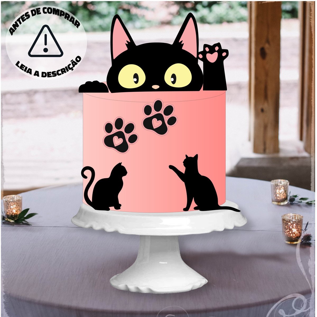 Arquivo de corte topo de bolo gatinho em camadas