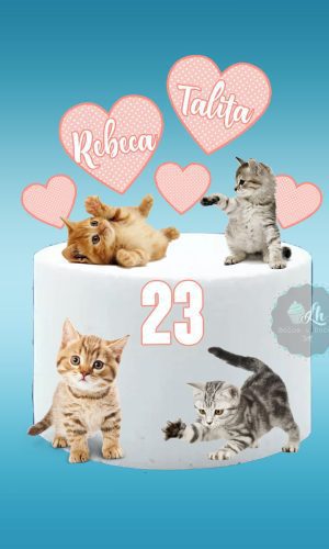 Arquivo Digital Topo de Bolo Gatos #1 Pdf/jpg