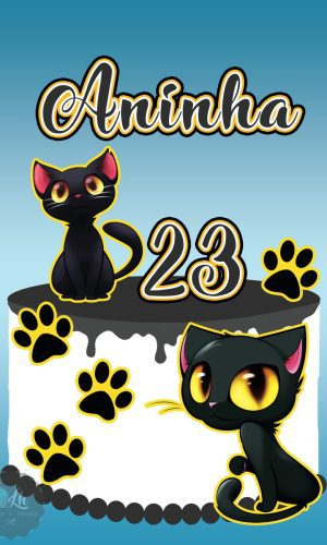 Arquivo Digital Topo de Bolo Gatos #3 Pdf/jpg