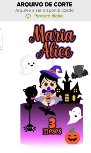 Arquivo de Corte Topo de Bolo Halloween Bebê