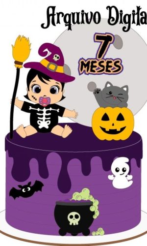 Arquivo de Corte: Topo de Bolo Halloween Bebê (camadas)