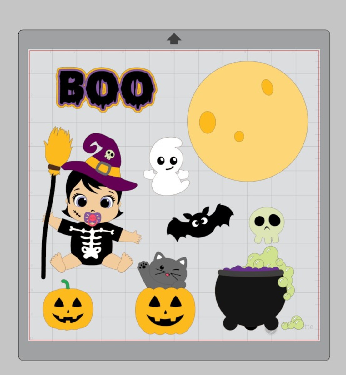 Arquivo de Corte: Topo de Bolo Halloween Bebê (camadas) - Imagem 2