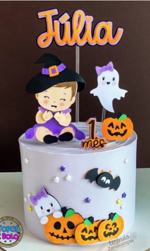 Arquivo de Corte Topo de Bolo Halloween Bruxinha Baby Cute
