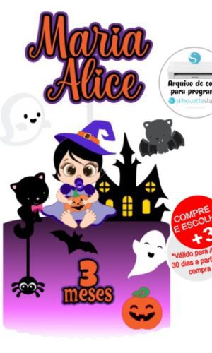 Arquivo De Corte Topo De Bolo Halloween Bruxinha Bebê