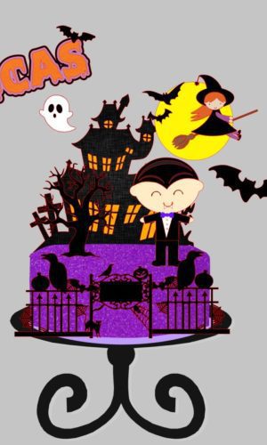 Arquivo de Corte: Topo de Bolo Halloween Cute (camadas)