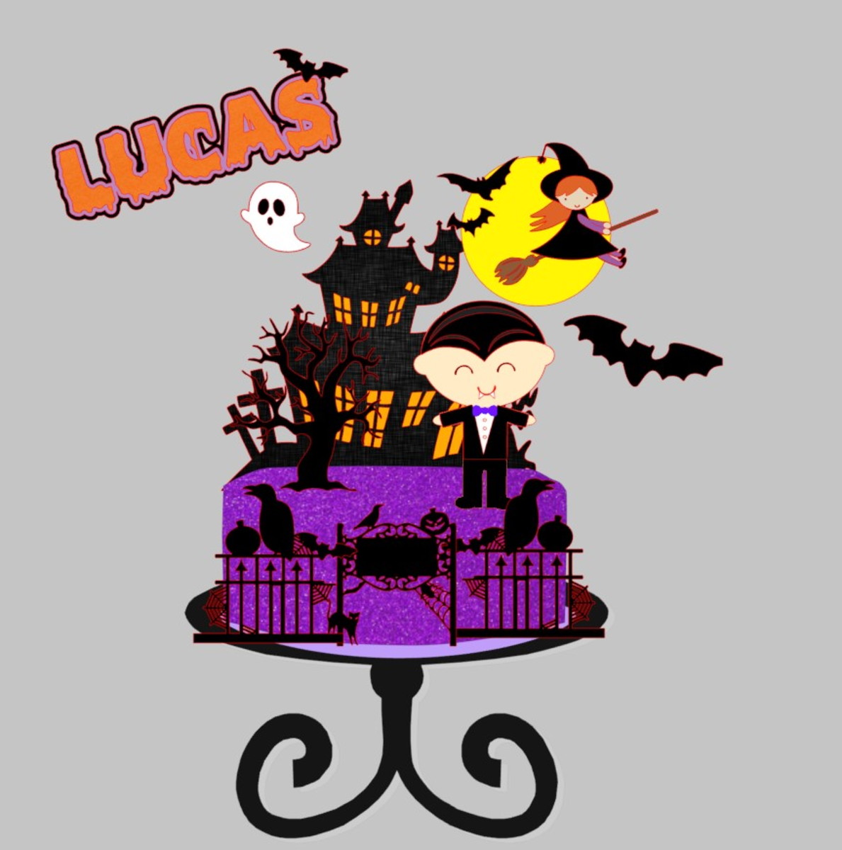 Arquivo de Corte: Topo de Bolo Halloween Cute (camadas)