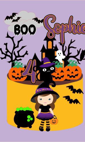 Arquivo De Corte Topo De Bolo Halloween Menina