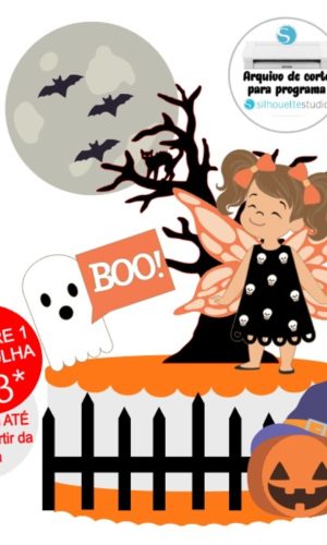 Arquivo de Corte Topo de Bolo Halloween Menina