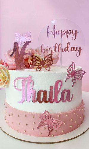 Arquivo de Corte Topo de Bolo Happy Birthday Borboletas