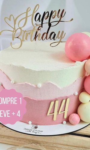 Arquivo de Corte Topo de Bolo Happy Birthday com Coração