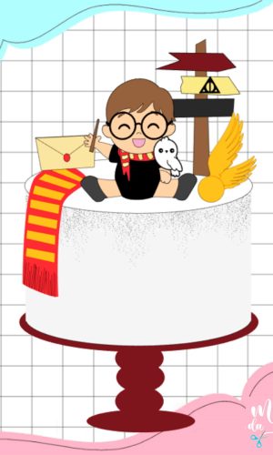 Arquivo de Corte: Topo de Bolo Harry Potter Baby 005