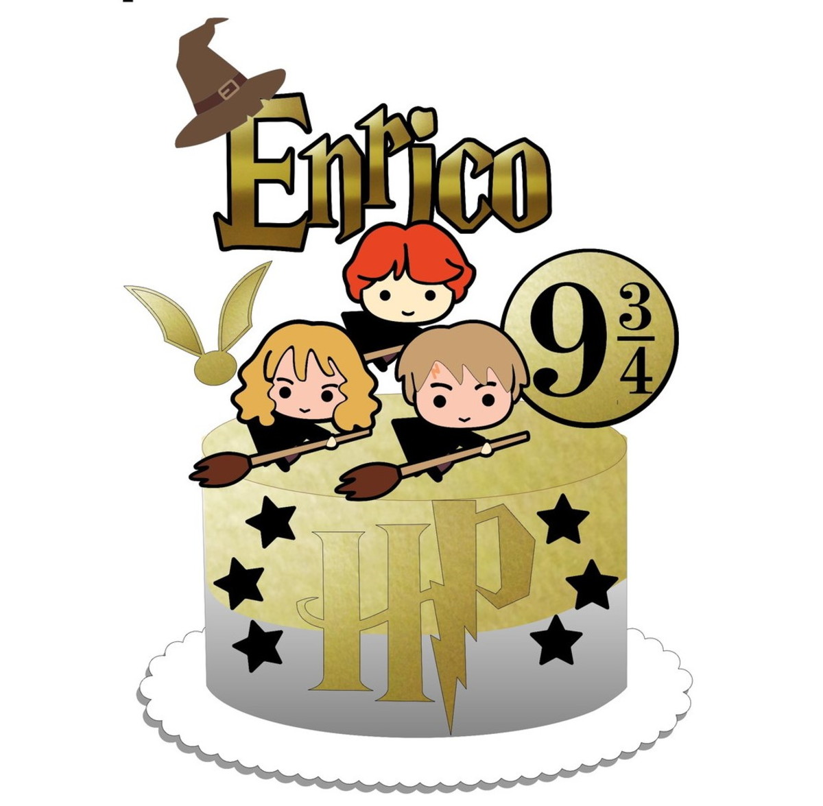 Arquivo de Corte Topo de Bolo Harry Potter em Camadas #538#