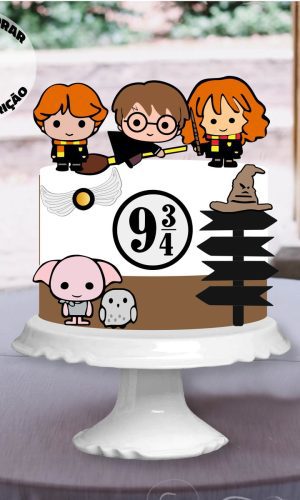 Arquivo de corte topo de bolo Harry Potter em camadas