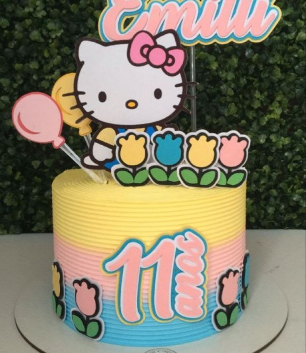 Arquivo de Corte Topo de Bolo Hello Kitty em Camadas 1683