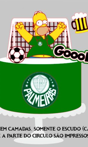 Arquivo de Corte Topo de Bolo Homer Simpsons Palmeira.s +BRI