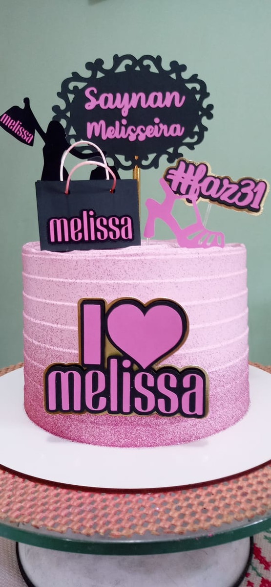 Arquivo De Corte Topo De Bolo I Love Melissa