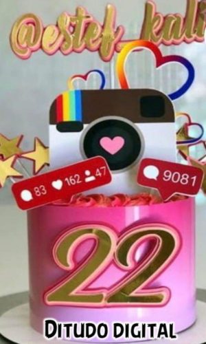 Arquivo de Corte Topo de Bolo Instagram Studio