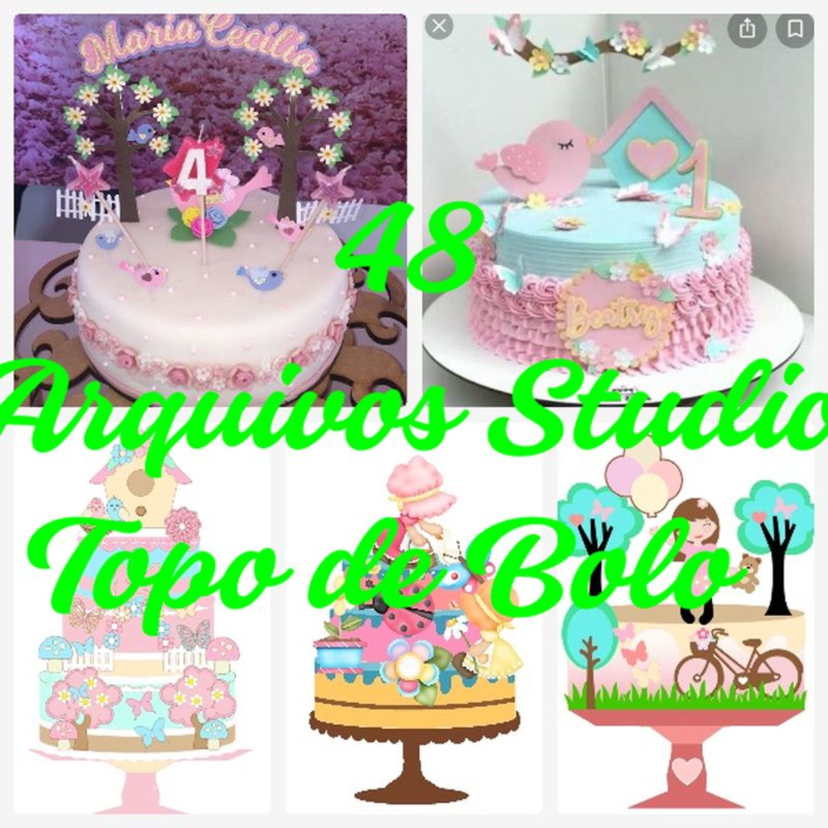 Arquivo de Corte Topo de Bolo - Jardim - Imagem 2