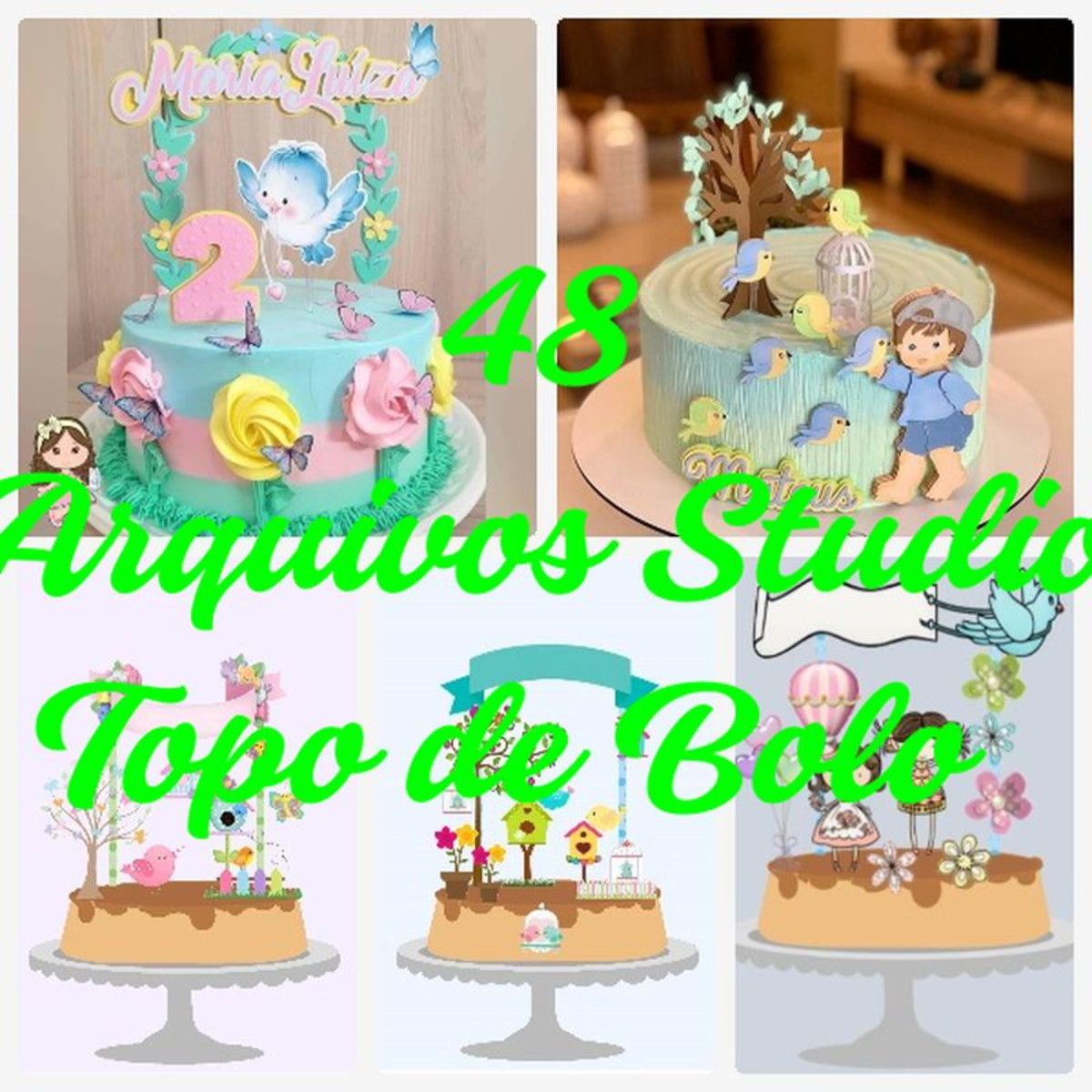 Arquivo de Corte Topo de Bolo - Jardim - Imagem 3