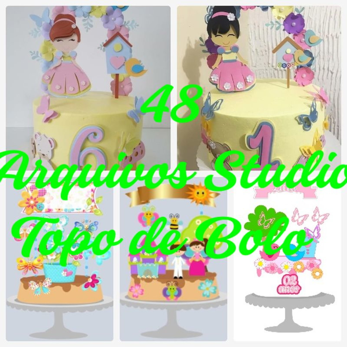 Arquivo de Corte Topo de Bolo - Jardim - Imagem 4
