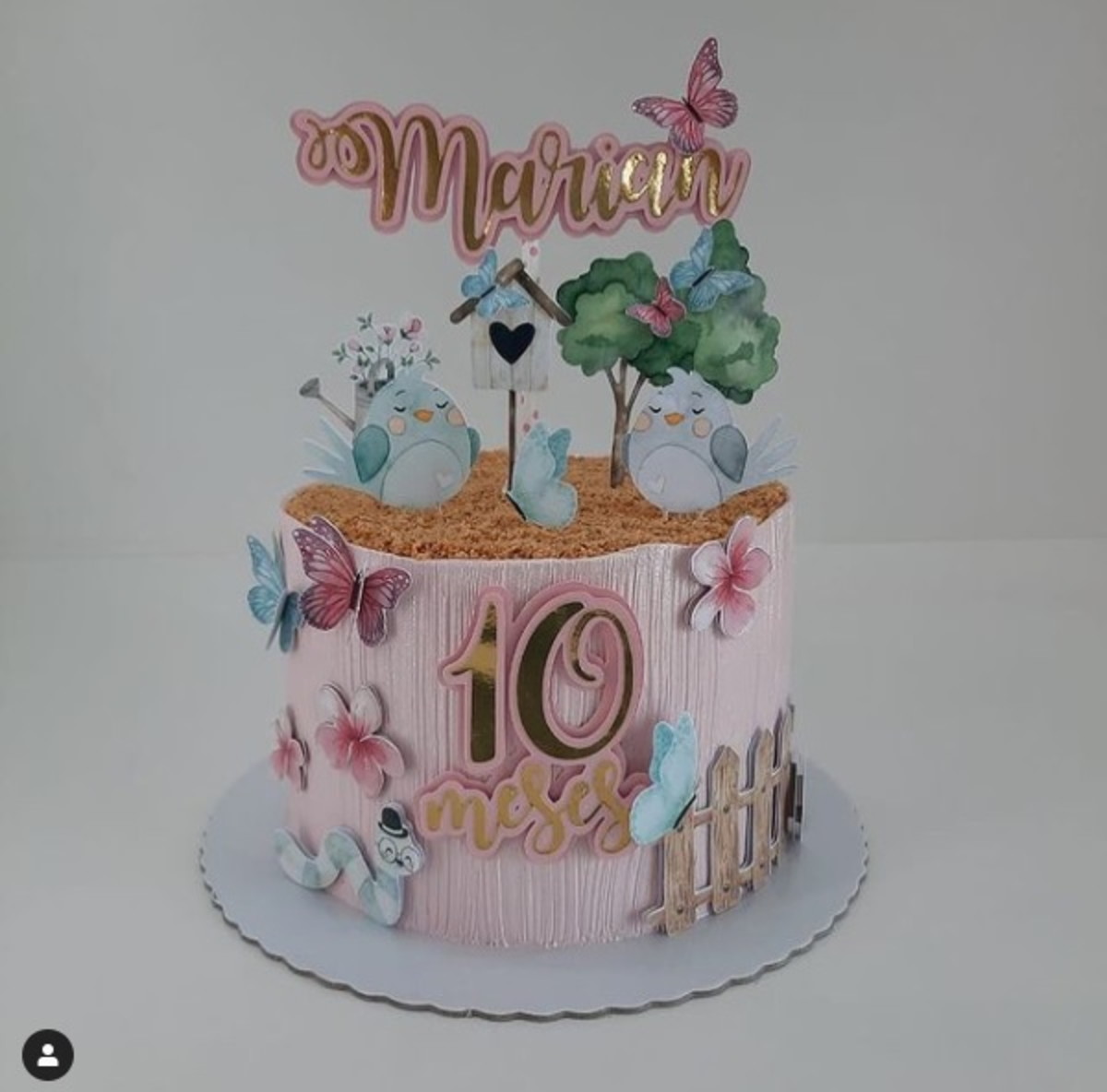 Arquivo de Corte Topo de Bolo Jardim Aquarelado - Studio/PDF