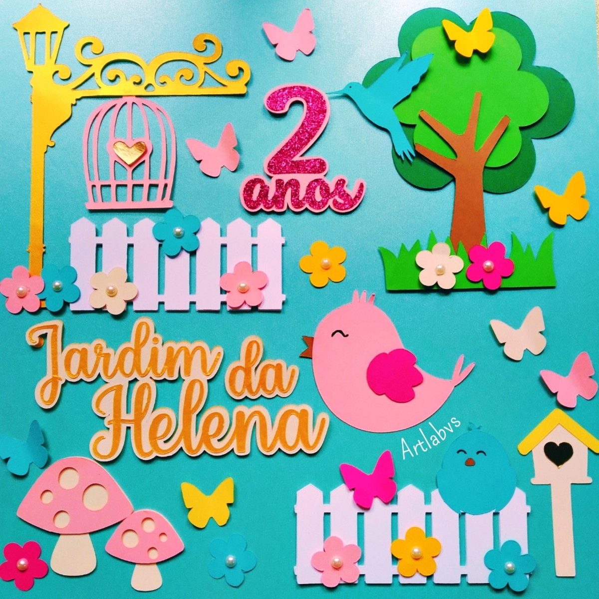 Arquivo de Corte - Topo de Bolo Jardim Encantado