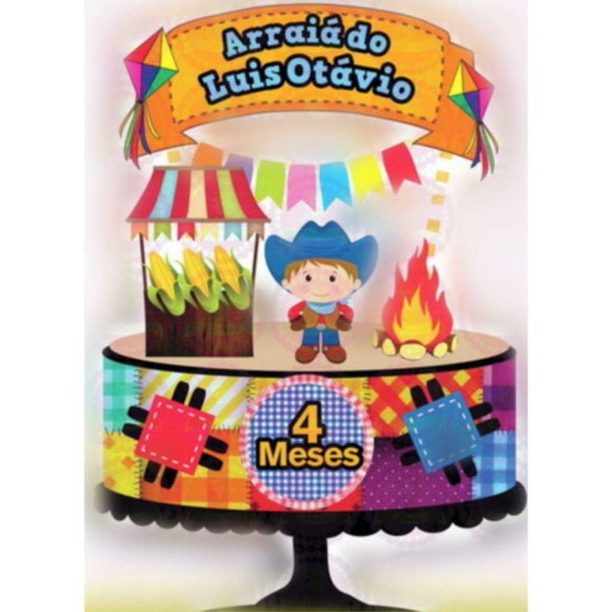 ARQUIVO DE CORTE TOPO DE BOLO JUNINO ARRAIÁ MENINO #14135