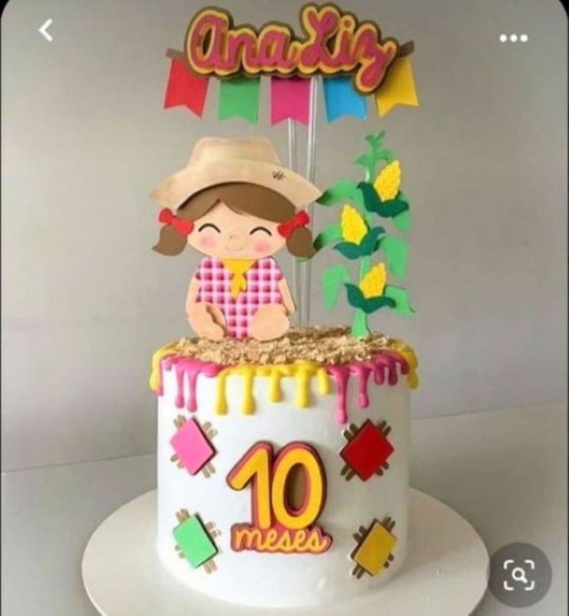 ARQUIVO DE CORTE TOPO DE BOLO JUNINO MENINA CAMADAS #2389