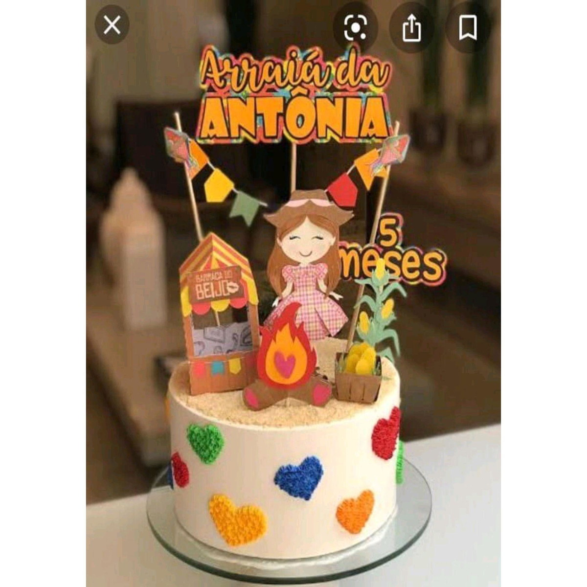 Arquivo de Corte Topo de Bolo Junino Menina Camadas #2391