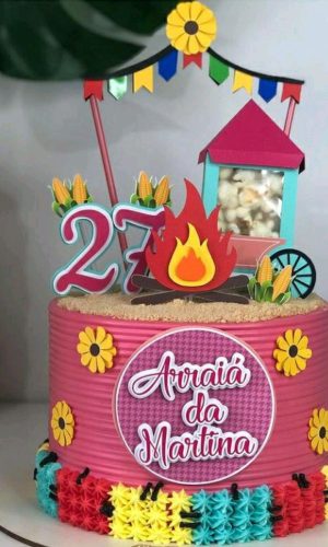 Arquivo de Corte Topo de Bolo Junino Menina Camadas #2394