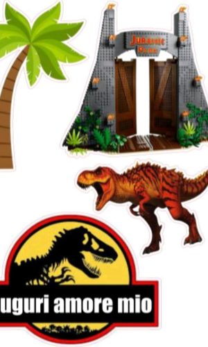 Arquivo de corte topo de bolo Jurassic Park