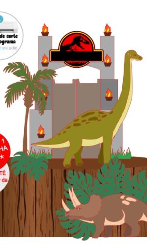 Arquivo de Corte topo de Bolo Jurrasic - dinossauros