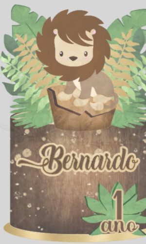 Arquivo de Corte Topo de Bolo Leãozinho Cute Bella Fiori