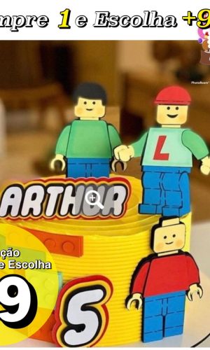 Arquivo de Corte Topo de Bolo Lego em Camadas - Studio
