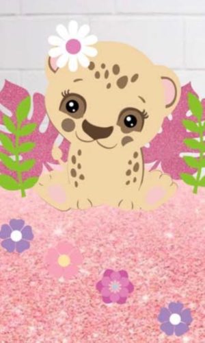 Arquivo de Corte Topo de Bolo Leopardo Menina