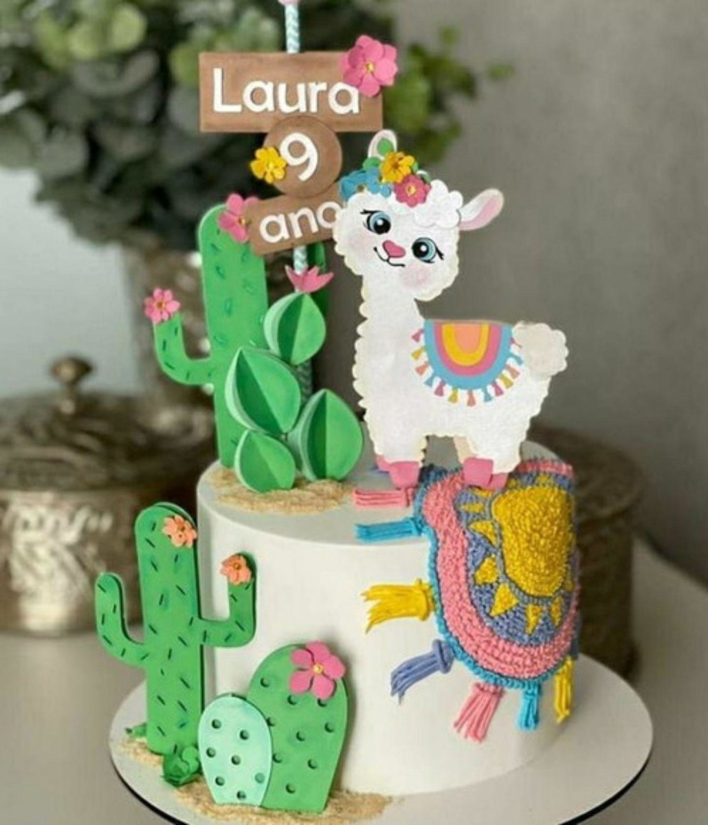 Arquivo de corte Topo de Bolo Lhama Cute STUDIO