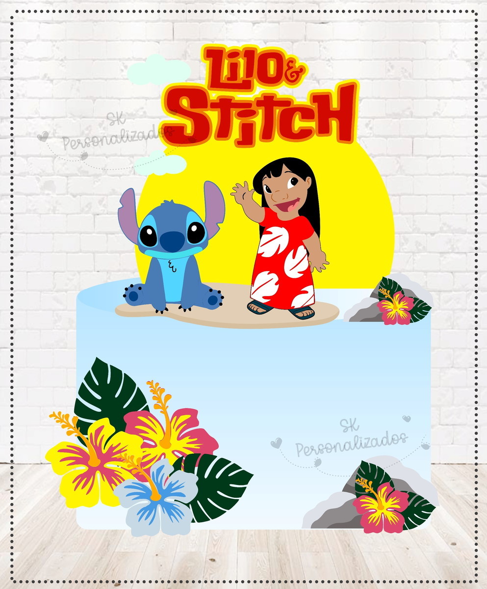 Arquivo de Corte Topo de Bolo Lilo & Stitch em Camadas #894#